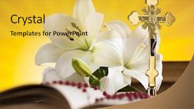  Presentation with sacrament - Presentation featuring eucharist sacrament of communion background background and a yellow colored foreground