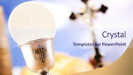  Presentation with sacrament - PPT theme having eucharist sacrament of communion background and a sky blue colored foreground