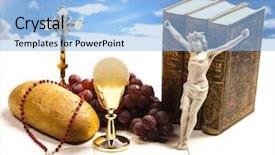  Presentation with holy eucharist - Amazing presentation having eucharist sacrament of communion backdrop and a light blue colored foreground