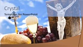  Presentation with sacrament - PPT theme enhanced with eucharist sacrament of communion background and a light blue colored foreground