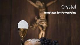  Presentation with eucharist - Slide deck featuring eucharist symbol of bread background and a wine colored foreground