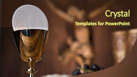  Presentation with first communion - Audience pleasing presentation theme consisting of eucharist symbol of bread backdrop and a tawny brown colored foreground