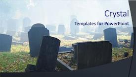  Presentation with old england - Audience pleasing theme consisting of eulogy - old cemetery in london england backdrop and a sky blue colored foreground