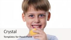  Presentation with lemon - Theme featuring euman sours - boy eating lemon background and a  colored foreground