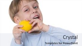  Presentation with lemon - Presentation theme enhanced with euman sours - boy with lemon background and a  colored foreground