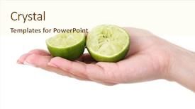  Presentation with hand holding puzzle piece - Slides featuring euman sours - female hand holding two pieces background and a cream colored foreground