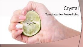  Presentation with lime green and white flower - Amazing PPT theme having euman sours - female hand squeezing lime isolated backdrop and a  colored foreground
