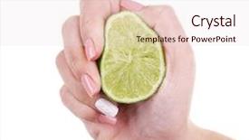 Presentation with lime green and white flower - Cool new presentation theme with euman sours - female hand squeezing lime isolated backdrop and a  colored foreground