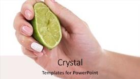  Presentation with lime - PPT layouts featuring euman sours - female hand squeezing lime isolated background and a  colored foreground