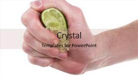  Presentation with lime green and white flower - Audience pleasing PPT theme consisting of euman sours - female hand squeezing lime isolated backdrop and a coral colored foreground