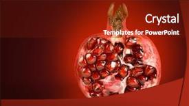  Presentation with hall fame of red stamp - Beautiful PPT theme featuring euman sours - half of pomegranate on red backdrop and a tawny brown colored foreground