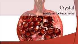  Presentation with half white and half bright coloured - Presentation enhanced with euman sours - half of pomegranate on white background and a  colored foreground