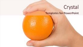  Presentation with orange - Theme with euman sours - hand holding orange background and a  colored foreground