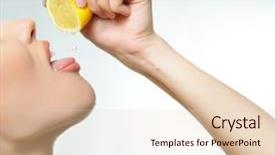  Presentation with studio - Theme enhanced with euman sours - young attractive girl posing background and a lemonade colored foreground