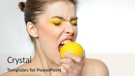  Presentation with skin color natural lavender lemon - Audience pleasing slide deck consisting of euman sours - young attractive girl posing backdrop and a coral colored foreground