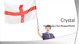  Presentation with football - Colorful slide set enhanced with euphoric young football fan holding backdrop and a white colored foreground