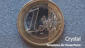  Presentation with european currency - Colorful PPT theme enhanced with eur currency of european union backdrop and a tawny brown colored foreground