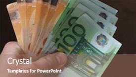  Presentation with european currency - Colorful slides enhanced with eur currency of european union backdrop and a coral colored foreground