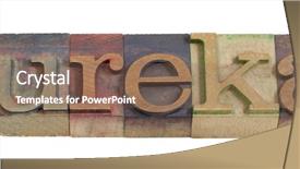  Presentation with color blocks - Amazing PPT theme having archimedes - vintage wooden letterpress printing backdrop and a violet colored foreground