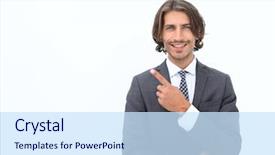  Presentation with finger millet - Colorful PPT theme enhanced with problem resolution - handsome businessman showing finger point backdrop and a sky blue colored foreground