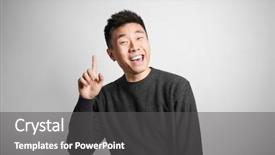  Presentation with asian nurse helps a man - Audience pleasing slide set consisting of eureka - portrait of young asian man backdrop and a dark gray colored foreground