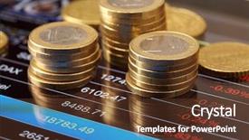  Presentation with money - Colorful PPT layouts enhanced with euro bank - money and chart backdrop and a tawny brown colored foreground