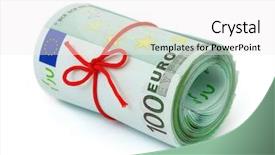  Presentation with roll - Slides enhanced with euro bank - roll of money and bow background and a white colored foreground