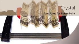  Presentation with financial crisis - Audience pleasing PPT layouts consisting of euro bank note in vise economic and financial crisis backdrop and a coral colored foreground