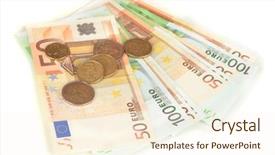  Presentation with 50 cents - Audience pleasing PPT layouts consisting of euro banknotes and euro cents backdrop and a cream colored foreground