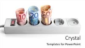  Presentation with diversity and inclusion power - Colorful PPT theme enhanced with euro banknotes in power socket backdrop and a white colored foreground