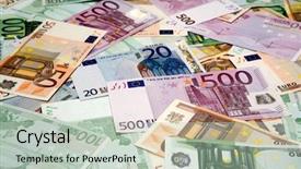  Presentation with euro - Presentation having euro banknotes money background and a  colored foreground
