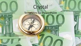 Presentation with compass - Audience pleasing PPT theme consisting of euro banknotes with a compass backdrop and a  colored foreground