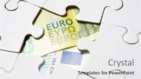  Presentation with puzzle - PPT theme with euro-banknotesl-on-a-white background and a white colored foreground