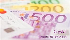  Presentation with credit card icon - Slide deck with euro bills and credit card background and a lemonade colored foreground