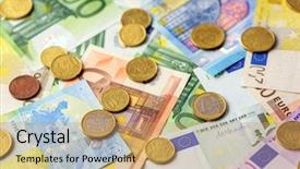  Presentation with closeup of a paper boat - Amazing theme having euro cash background closeup backdrop and a coral colored foreground