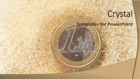  Presentation with sand quarrying - Theme consisting of euro coin in the sand background and a lemonade colored foreground