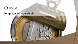  Presentation with food white - Slide deck having euro-coin-inside-preserve-food background and a white colored foreground