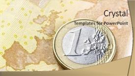  Presentation with euro - PPT layouts with euro coin on euro map background and a lemonade colored foreground