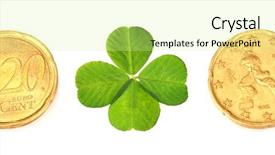 Presentation with clover - PPT theme consisting of euro coins and clover leaf background and a  colored foreground