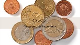  Presentation with emoney money traffic concept closeup - Theme having nickel - euro coins isolated on white background and a coral colored foreground