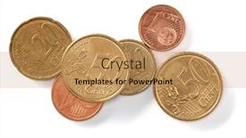  Presentation with euro - Beautiful slide set featuring euro-coins-isolated-over-white backdrop and a coral colored foreground