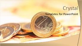  Presentation with euro - Presentation theme consisting of euro-coins-on-a-paper background and a blonde colored foreground