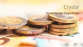  Presentation with euro - Slides having euro-coins-on-a-paper background and a cream colored foreground