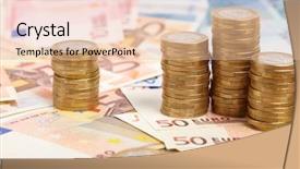  Presentation with euro - Presentation theme having automobile - happy mechanic taking sign background and a tawny brown colored foreground