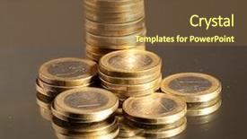  Presentation with euro - Colorful PPT layouts enhanced with euro coins backdrop and a tawny brown colored foreground