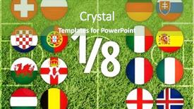  Presentation with country flags - Slides with euro country flags team icon background and a seafoam green colored foreground