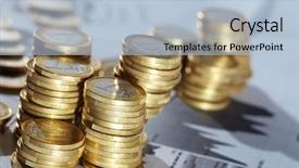  Presentation with financial report - Beautiful PPT layouts featuring euro crisis - business diagram on financial report backdrop and a light blue colored foreground