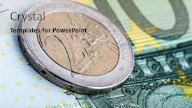  Presentation with euro - Presentation theme enhanced with euro-currency-one-hundred-banknote background and a mint green colored foreground