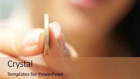  Presentation with woman hands raised to sky - Colorful theme enhanced with euro fall - woman handing coins backdrop and a coral colored foreground