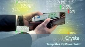  Presentation with stock exchange - Amazing PPT layouts having euro from wallet with stock backdrop and a ocean colored foreground